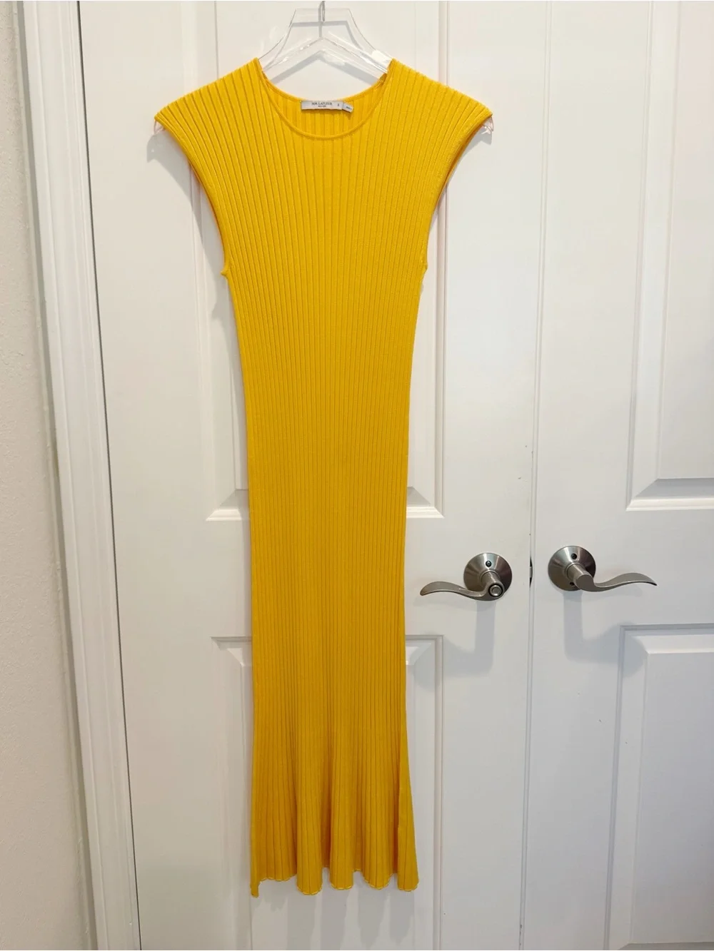 M.M.LAFLEUR Dylan Dress  Slinky Knit Tuscan Yellow size Small